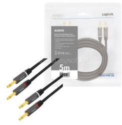 LogiLink Audio kábel, 2x2 Banán csatlakozó, fém, 5 m (LOGILINK_CA1211) (LOGILINK_CA1211)