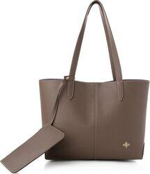 Lucky Bees Geanta tote din piele ecologica cu model uni Maro taupe (671lkb1983)