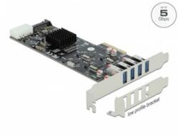 Delock PCI Express x4 Kártya - 4 x külső SuperSpeed USB (USB 3.2 Gen 1) USB A-típusú hüvely Quad Cha (89008) - bluechip
