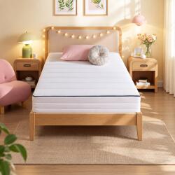 Brius Saltea 90x200 cm cu spuma Memory Gel, 7 zone, doua fete de dormit, husa detasabila si lavabila, fermitate medie H3, alb (EZ-RMZ112W101) Saltea