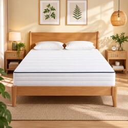 Brius Saltea 140x200 cm cu 2 fete de dormit, spuma Memory Gel pentru adaptare la corp si spuma ferma de sustinere, 7 zone ergonomice, husa lavabila (EZ-RMZ114W101) Saltea