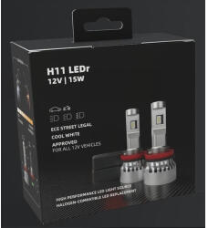 DT-Xenon DTX AZMK EB LEDr H11 15W LED ECE R37 LEGÁLIS fényszóró - ködlámpa világítás 6000K 12V (DTX-LEDr-H11-EB-15W)