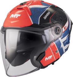 MT Helmets Cască de motocicletă deschisă MT Cosmo SV Danish 26 Season C5 albastru-roșu-alb-negru (MT1361E17C51)