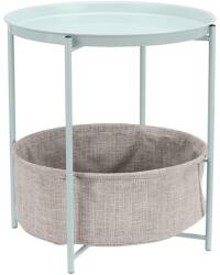 Amazon Basics Kerek Kisasztal Tárolóhellyel, Menta Zöld és Szürke Melírozott Szövet, 44, 96 x 48 cm, Éjjeliszekrény Helyett is Használható