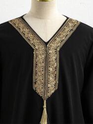 Shein fekete ruha abaya díszítéssel S06 146/152