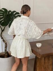 Shein Krémszínű Gombos Overál S06 M