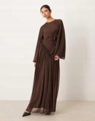  Asos Design Barna Maxi Hosszú Ujjú Ruha B23 Xxs