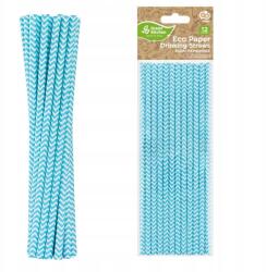 GoDan Szülinapi Papír Szívószál Eldobható Világoskék 19, 7 cm 12 db (300000249)