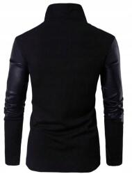 Shein Fekete bélelt kabát Bőr Utánzat PK01 ddm M