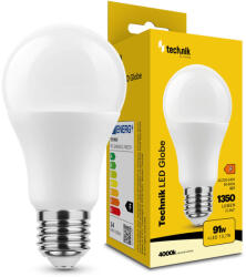 Technik LED Izzó Globe A60 13, 7W E27 360° 4000K (1350 lumen) ERP, természetes fehér, CRI>80, MTL-G4000K13-7WE27N (MTL-G4000K13_7WE27N)