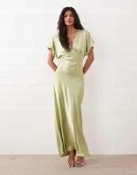 Gina Tricot Zöld Szatén Maxi Ruha B23 Xs