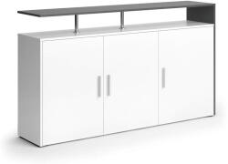 Vicco Amato modern tárolókomód, 3 ajtós, fehér/antracit, 160 cm
