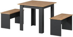 Vicco Sentio - modern étkezőszett két paddal, antracit - arany tölgy, 80 cm