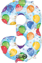 Amscan Balon cifra 3 XL colorat - folie (28249)