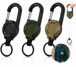  3 db-os Behúzható zsinóros kulcstartó Badger Outdoor karabinerrel (Retraktor linka zwijana)