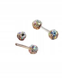 Shein ezüst fényes fülbevaló 2-pack S07 4MM