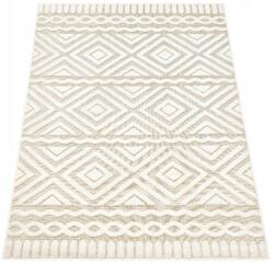 Rugo Szőnyeg 120x170 Boho Berber Hálószoba Nappali Bézs Krém Divatos Kétszintes (dywan boho do salonu sypialni nowoczesny)