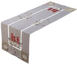 decoDoma Traversă de masă cu broderie TREI LUMÂNĂRI 40 x 110 cm Fata de masa