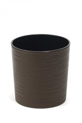 Harasim Műanyag virágcserép Malwa 250 mm bordázott, mocca