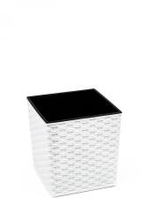  Műanyag virágcserép Juka rattan 300x300 mm, fehér