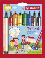 STABILO Filc STABILO Trio Scribbi készlet 8 db tokban