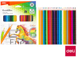 Deli Színes ceruzák DELI háromszögletű, fa nélküli 24 szín ColoRun EC113-24