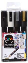 uni akril filctoll készlet 1, 8-2, 5 mm - fekete, arany, ezüst, fehér 4 db