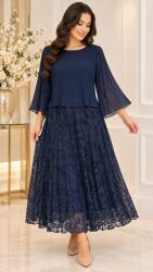 Modi style Rochie elegantă plisată cu dantelă-L