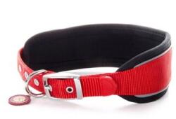 JKAnimals Zgarda caini JK Nylon Comfort 5.1x40-49 cm, Captuseala Neopren, Reflectorizanta Rosie