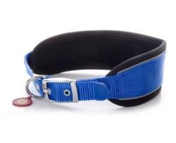 JKAnimals Zgarda caini JK Nylon Comfort Albastra S-XL, Captuseala Neopren, Reflectorizanta