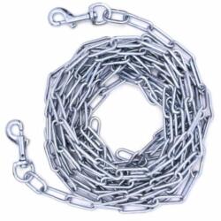 PetHardware Lant de curte 4m din otel zincat de 3mm cu 2 carabine - Protectie anticoroziva si siguranta pentru caine