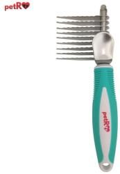 petRO Descalcitor Profesional pentru Blana Caini PETRO cu 9 Lamele, 17x6cm - Eliminarea Eficienta a Nodurilor