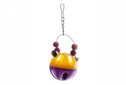 JKAnimals Jucarie Pasari si Papagali Mici Minge din Plastic cu Clopotei si Margele, 17 cm - Stimulare curiozitate, inteligenta si activitatea fizica