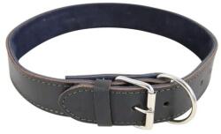 petRO Zgarda caini petRO 4x70cm Piele Dublata cu Inel in Fata Neagra, Control Rapid
