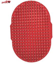 petRO Perie de Palma Ovala din Cauciuc petRO cu Tipsuri de Protectie - Ajustabila cu Pini Metalici Flexibili pentru Par Mort si Masaj, 13 x 8.5 x 1.7 cm