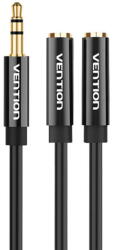 Vention Stereo Splitter 3.5mm Male to 2x 3.5mm Female 0.3m Vention BBSBY Black (35281)
