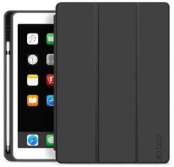 Tech-Protect Sc Pen Apple iPad 10.2 (2019 / 2020 / 2021) oldalra nyíló, kitámasztható mappa tok ceruza tartóval, fekete - ionstore