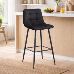 ARTOOL Scaun de bar Artool Arceto, catifea neagra, picioare metalice, 104 cm (3850_1)