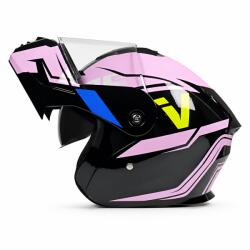 Fixato Casca Moto/Scuter Flip-Up FIXATO Nova, Viziera Dubla, Protectie UV, Roz, L 59-60cm (flip-up-1-roz-L)