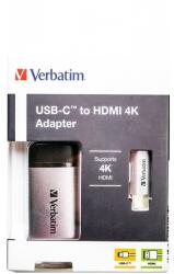  Adaptor Verbatim USB-C® la HDMI 4K 49143 - cablu de 10 cm