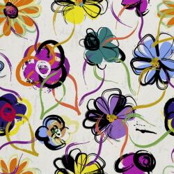Heko Panels Textil anyag, Festett virágok, Lila, Lila, Poliészter 100%, 210g/pm, Méret: 100cm x 155cm (DX127)