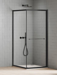 NEW TRENDY New Varia Black cabină de duș 80x80 cm pătrat negru mat/sticlă transparentă K-5183 (K5183)