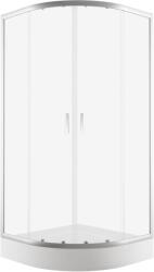 NEW TRENDY Suvia cabină de duș 90x90 cm semicircular crom luciu/sticlă transparentă K-5112 (K5112)