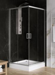 NEW TRENDY Suvia cabină cu cădiță 80x80 cm pătrat crom luciu/sticlă transparentă ZS-0035 (ZS0035)