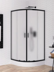 NEW TRENDY Suvia Black cabină de duș 80x80 cm semicircular negru mat/sticlă mat K-5123 (K5123)