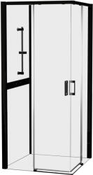 NEW TRENDY Prime Black cabină de duș 90x90 cm pătrat negru mat/sticlă transparentă K-5802 (K5802)