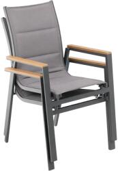 Chomik Alumínium kerti szék karfával polywood 64x55x91cm sötétszürke 80491 (RIT6266)