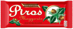 Piros Mogyorós táblás étcsokoládé 70g egész mogyoróval Retro