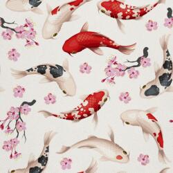 Heko Panels Textil anyag, Koi és sakura hal, Poliészter 100%, 210g/pm, Méret: 100cm x 155cm, DX636 (DX636)