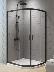 NEW TRENDY New Varia Black cabină de duș 90x80 cm semicircular negru mat/sticlă transparentă K-5464 (K5464)